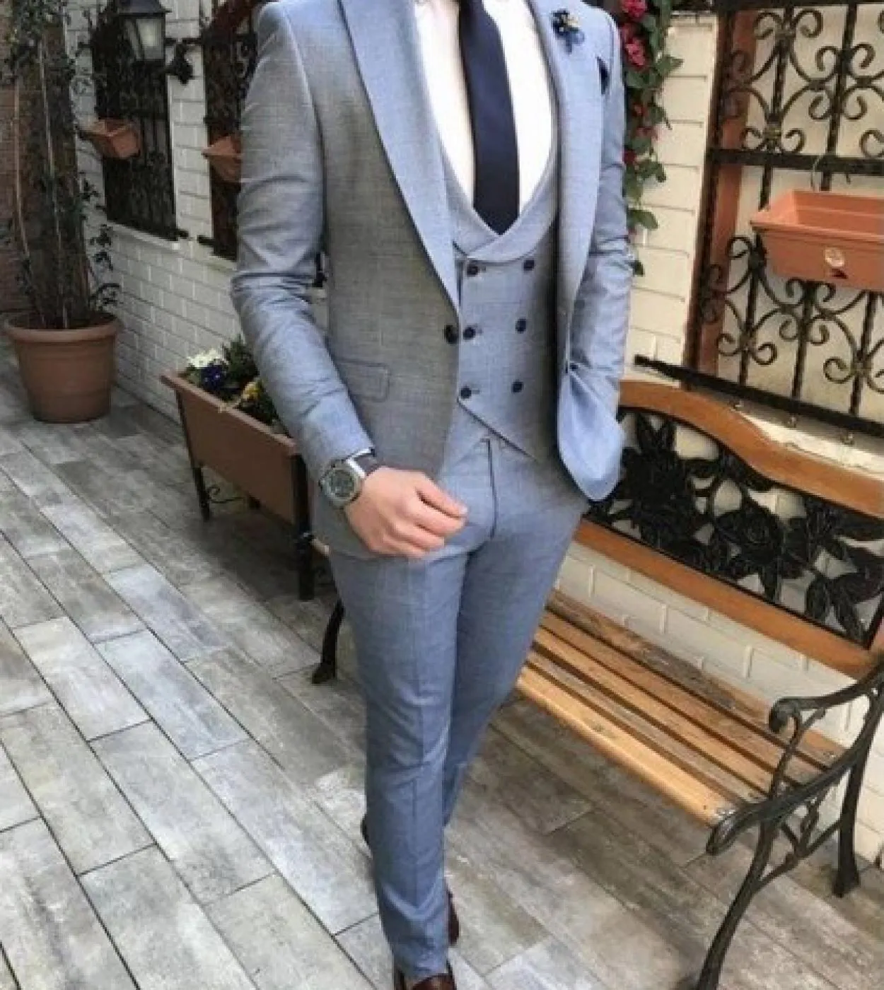 Costume Homme Grigio Groomsmen Misto Lana Smoking Dello Sposo Uomo Abito Da Sposa Uomo Giacca Blazer Prom Dinner giacca  panta