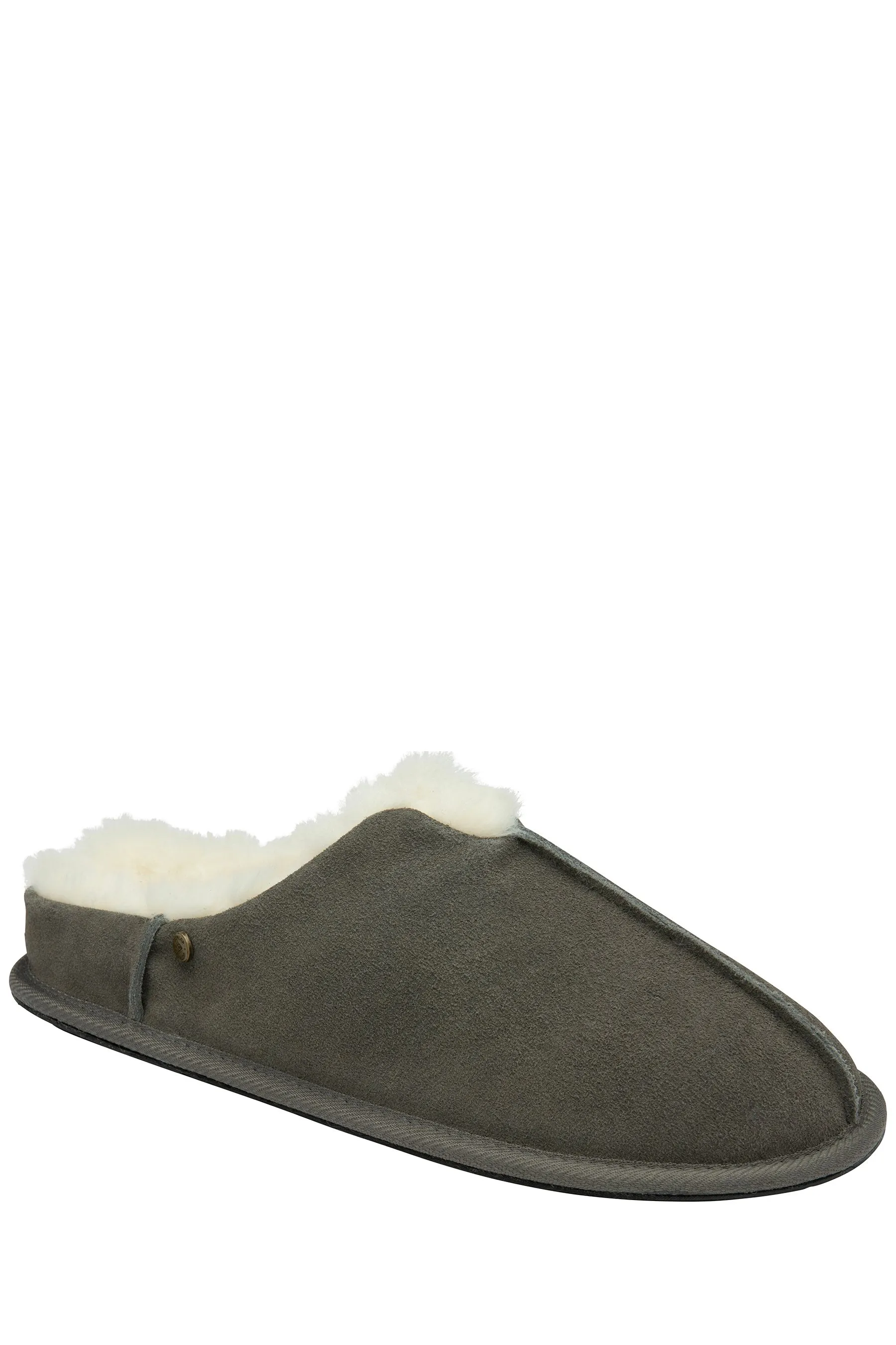 Dunlop Uomo - Pantofole a sabot chiusi in vero camoscio con fodera in pelliccia sintetica