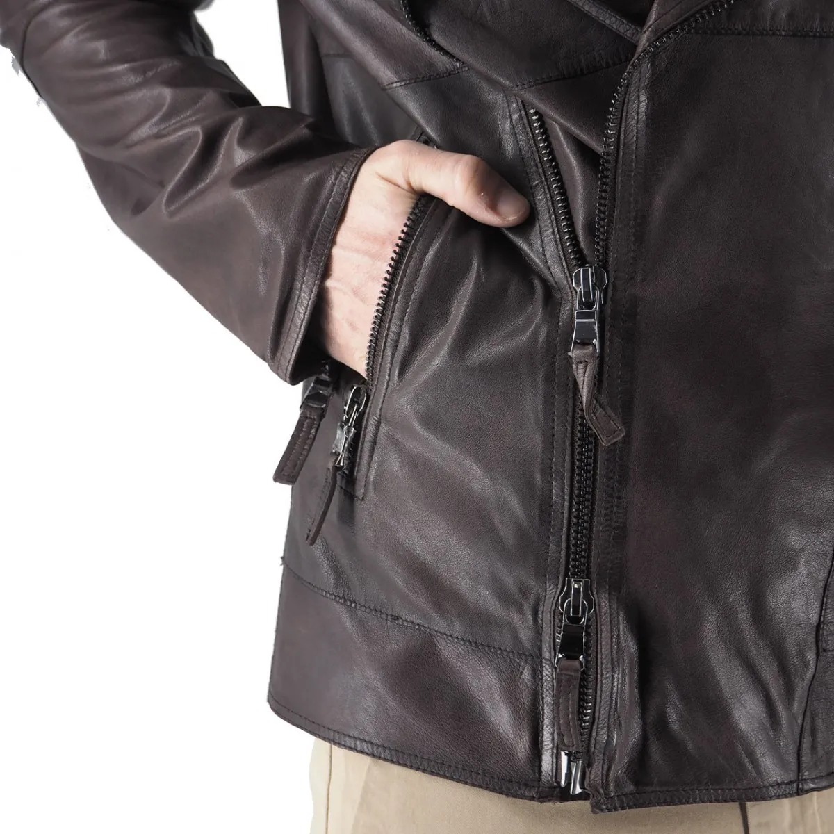 Giacca Biker In Pelle