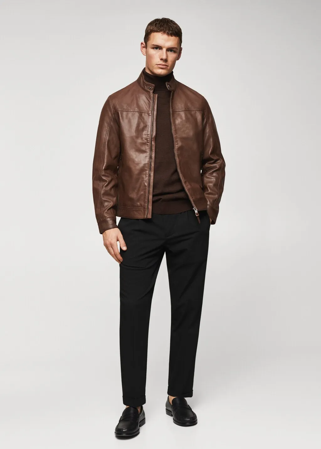 Giubbotto biker pelle