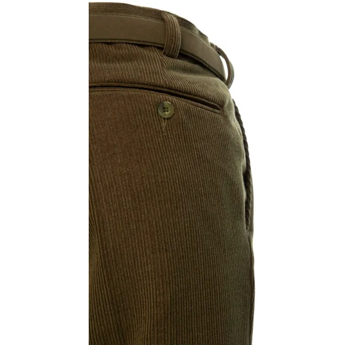 Henk ter Horst pantaloni Trelana in lana elasticizzata a coste verde muschio
