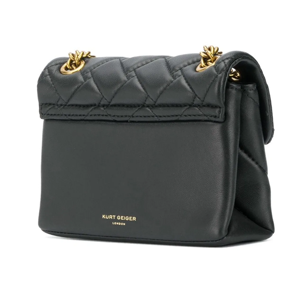 Kurt Geiger borsa tracolla mini Kensington X nera bronzo