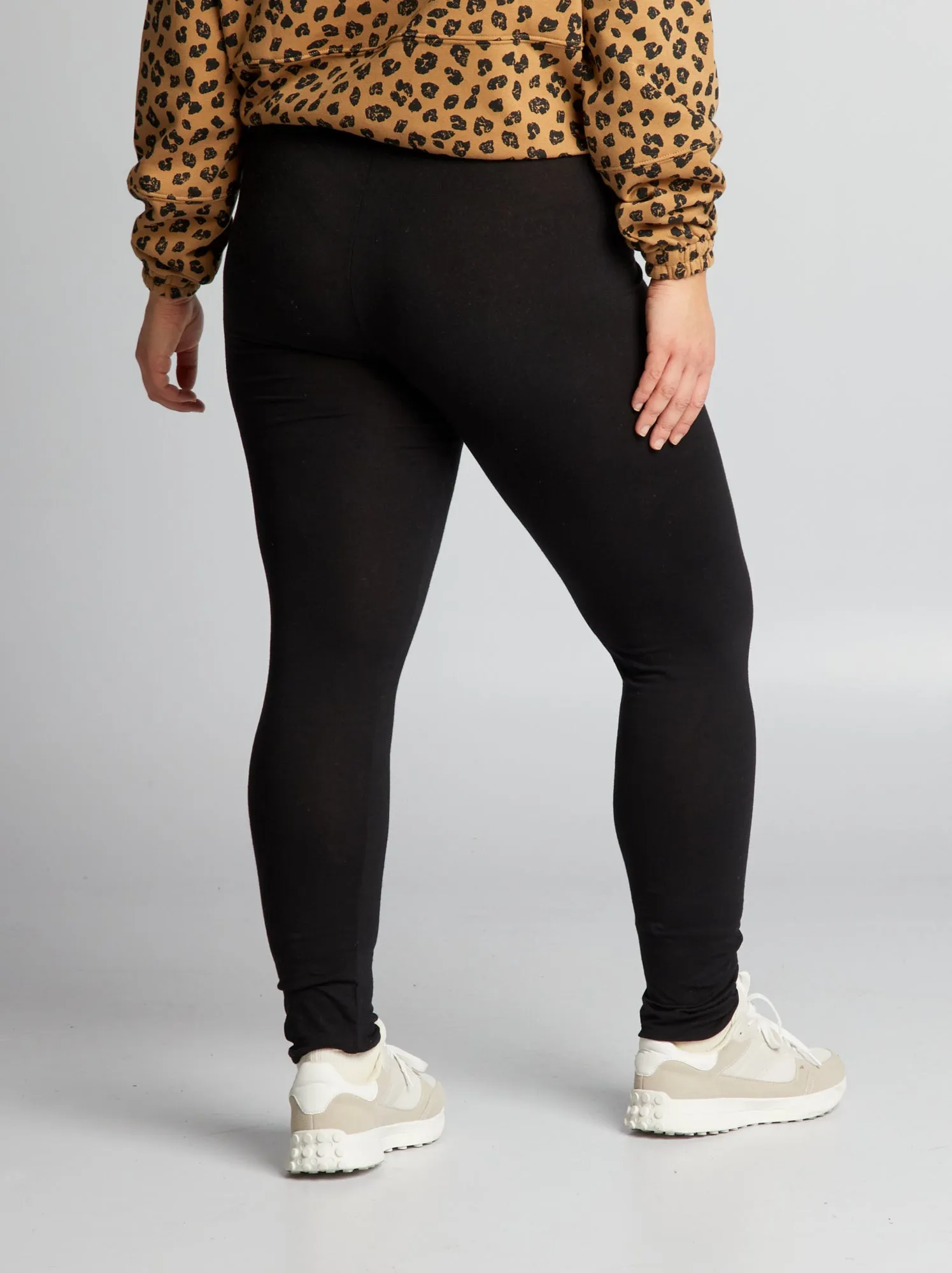 Leggings lunghi in cotone - nero