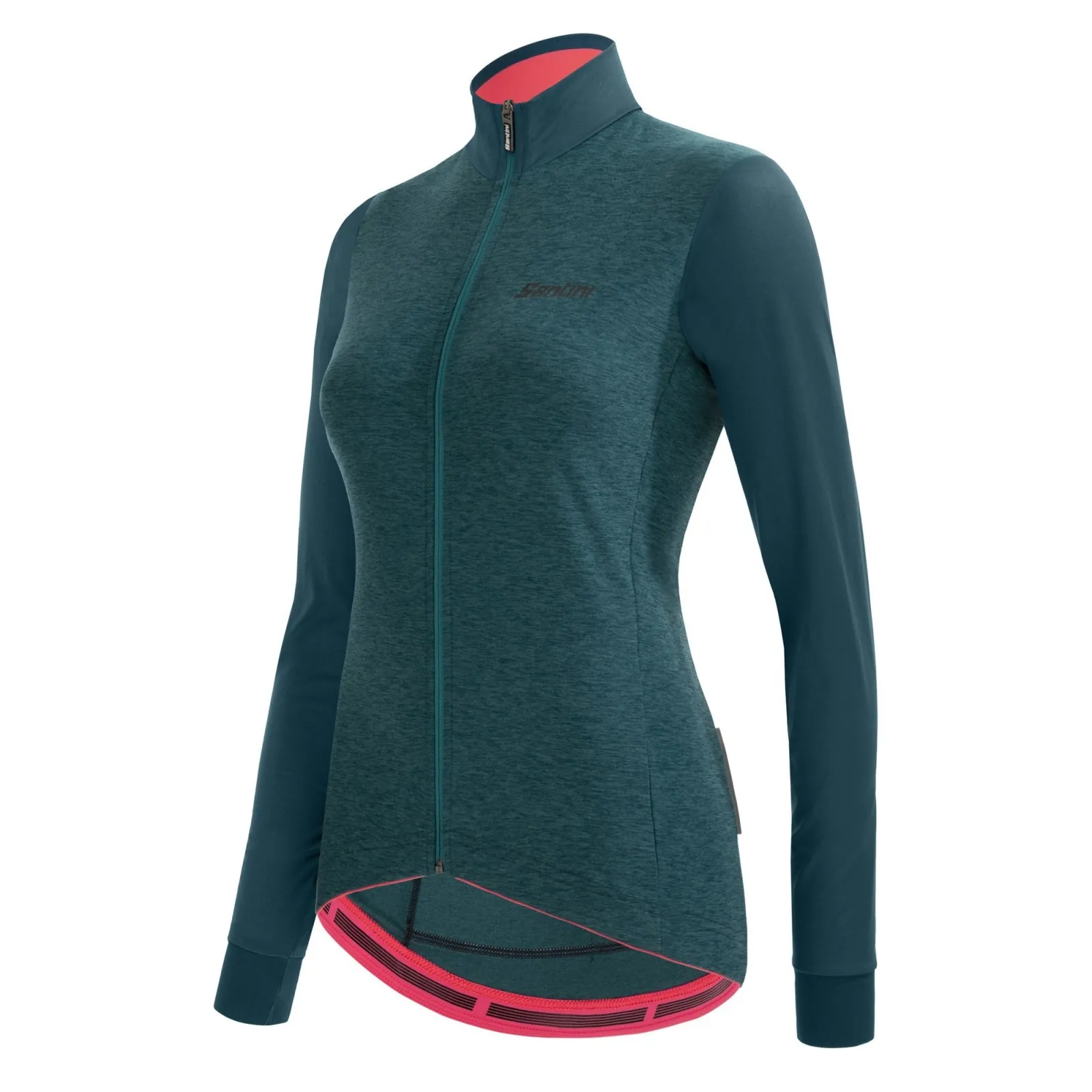 MAGLIA SANTINI COLORE PURO TERMICA W L/S VERDE PETROLIO