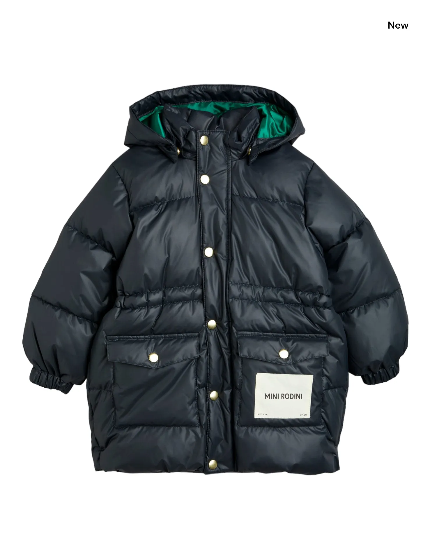 Piumino nero con logo per neonati e bambini