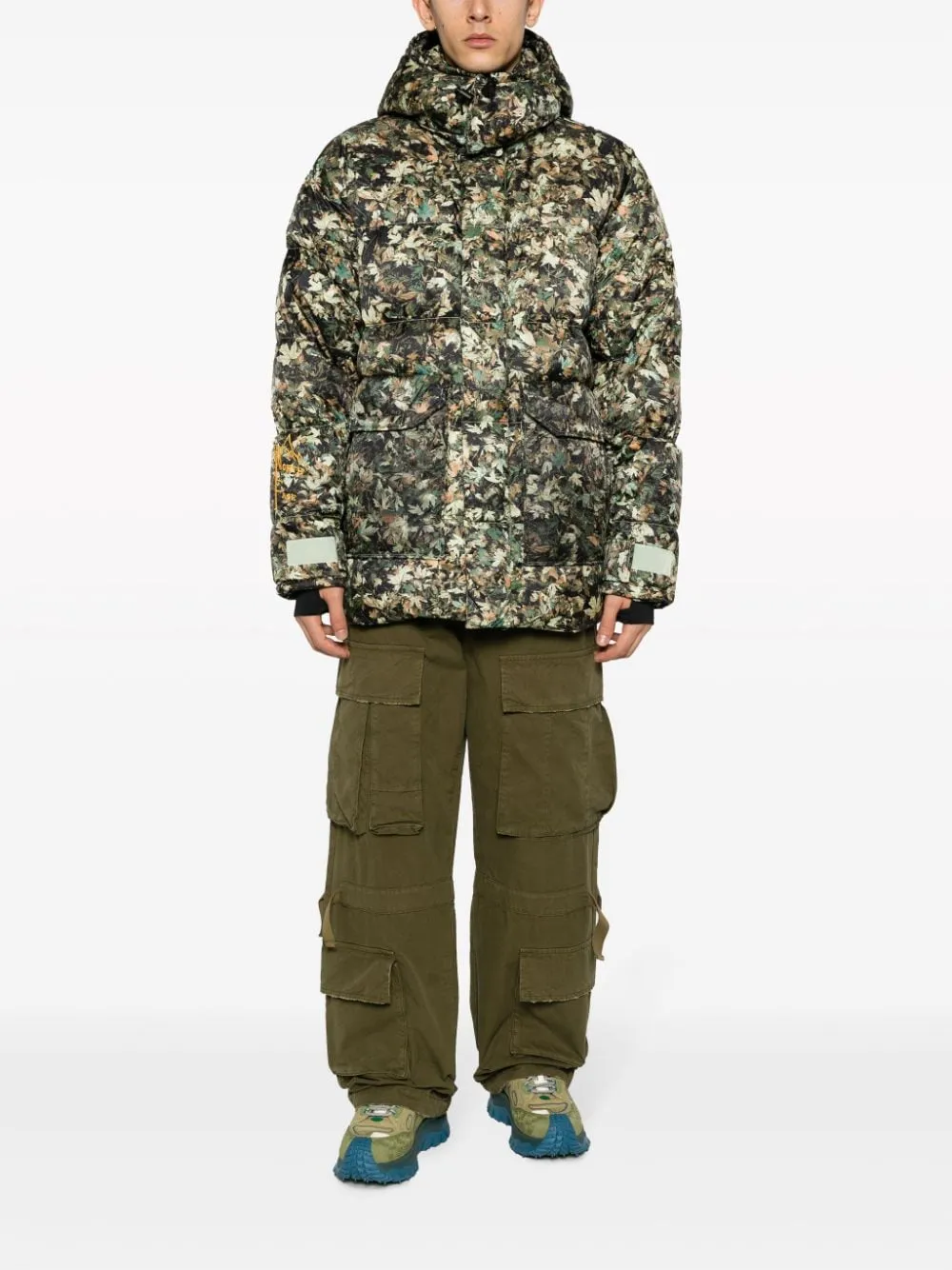 piumino verde multicolor