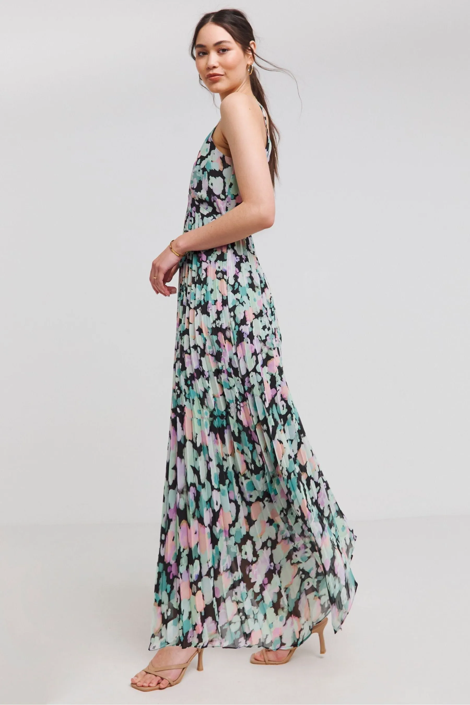 Simply Be Floreale Stampa A pieghe - Abito maxi