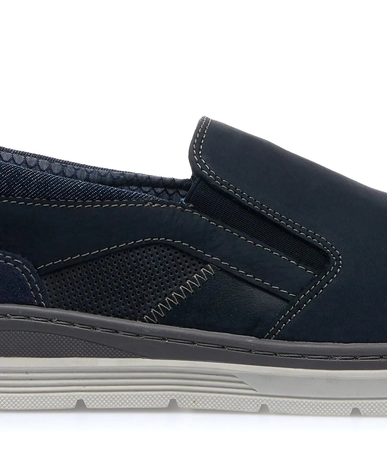 Slip-on blu in pelle scamoscita