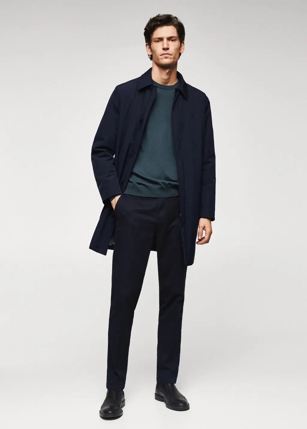 Trench trapuntato water repellent
